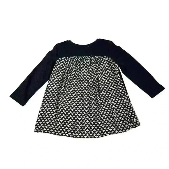 Ann Taylor Loft NWT SZ Medium Navy Blue Ribbed 3/4 Sleeve Blouse Top Hi Low Hem - Picture 9 of 9